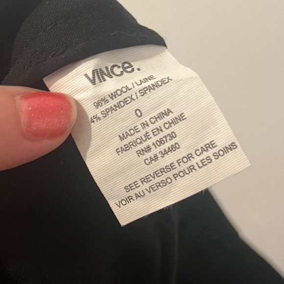 VINCE Strapping Trousers Black Low Rise Pants White Racer Stripe Size 0 - Picture 12 of 15